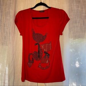 Emkina Red Kitten T-shirt